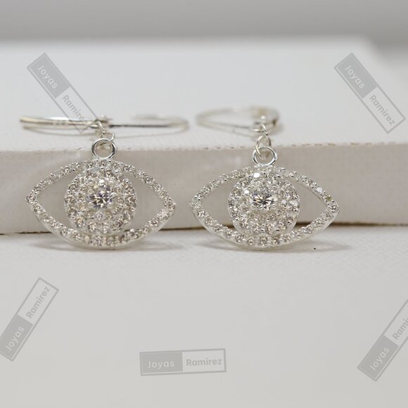 Lucky Eye Earrings in .925 Silver • Symbol of Protection and Good Fortune. - Picture 4 of 7